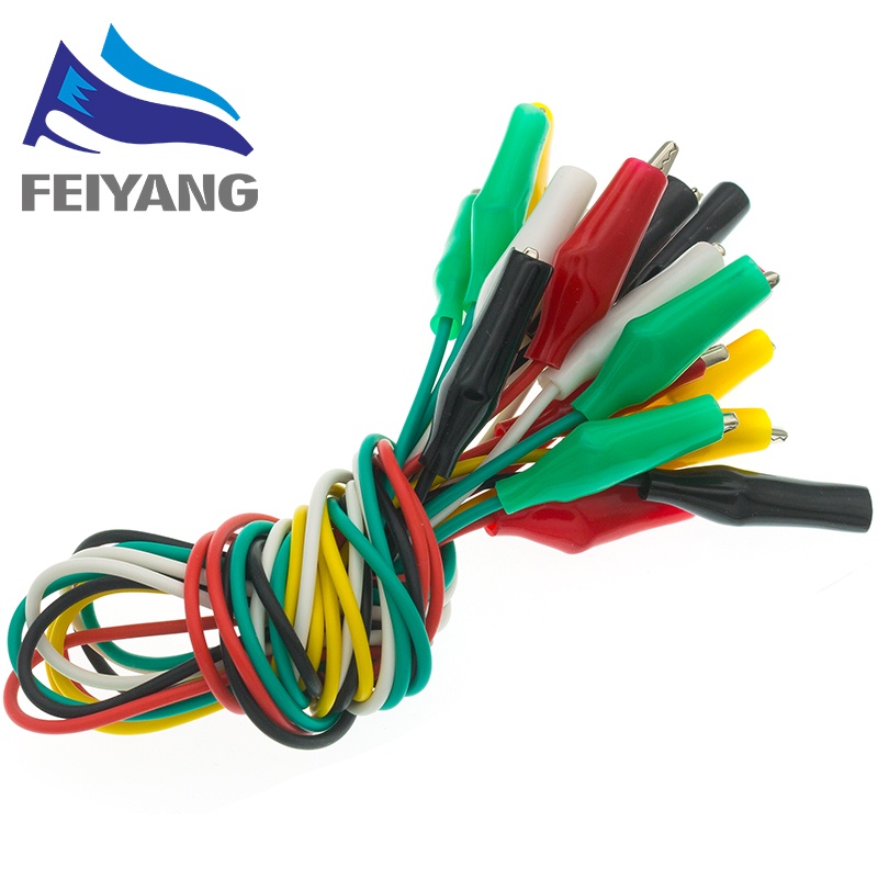 10pcs Alligator Clips Electrical DIY Test Leads Alligator Double-ended Crocodile Clips Roach Clip Test Jumper Wire