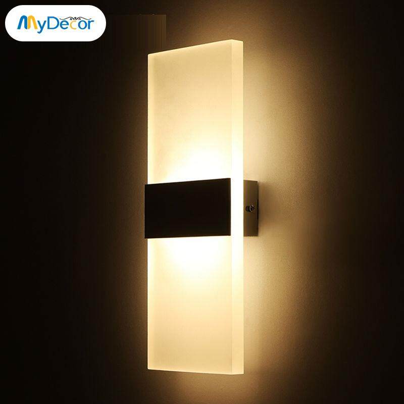 6W LED Wall Light Up Down Cube Indoor Outdoor Sconce Lighting Lamp Fixture Decor