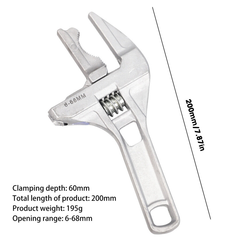 Adjustable Wrench Universal Monkey Spanner Multi-function plumbing Hand Tools Nut Sink Wrench Bathroom Pipe Large Open Spanner