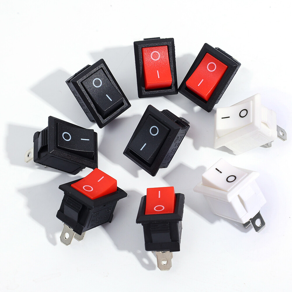 10pcs Push Button Switch 10x15mm SPST 2Pin 3A 250V KCD11 Snap-in on/Off Rocker Switch