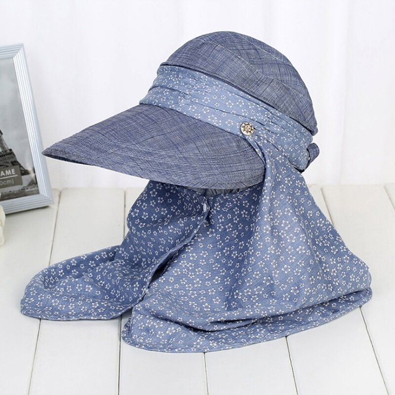 qinyu Women Ladies Visor Hat Summer Sun Beach Foldable Roll Up Wide Brim Cap Summer