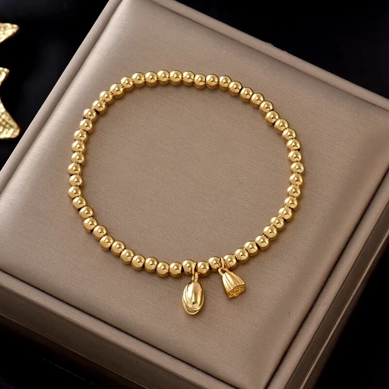 Yuki's titanium steel Chinese FU good luck Bracelets Best Friend Attract Women Bracelet for women gourd Wealth Chinese Characters Love Wedding Jewelry