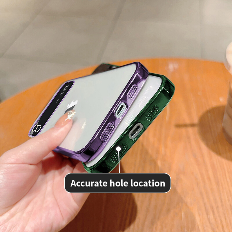 For iPhone XS Max 6 7 8 Plus X XR Phone Case,Electroplated Large Window TPU Soft Shell