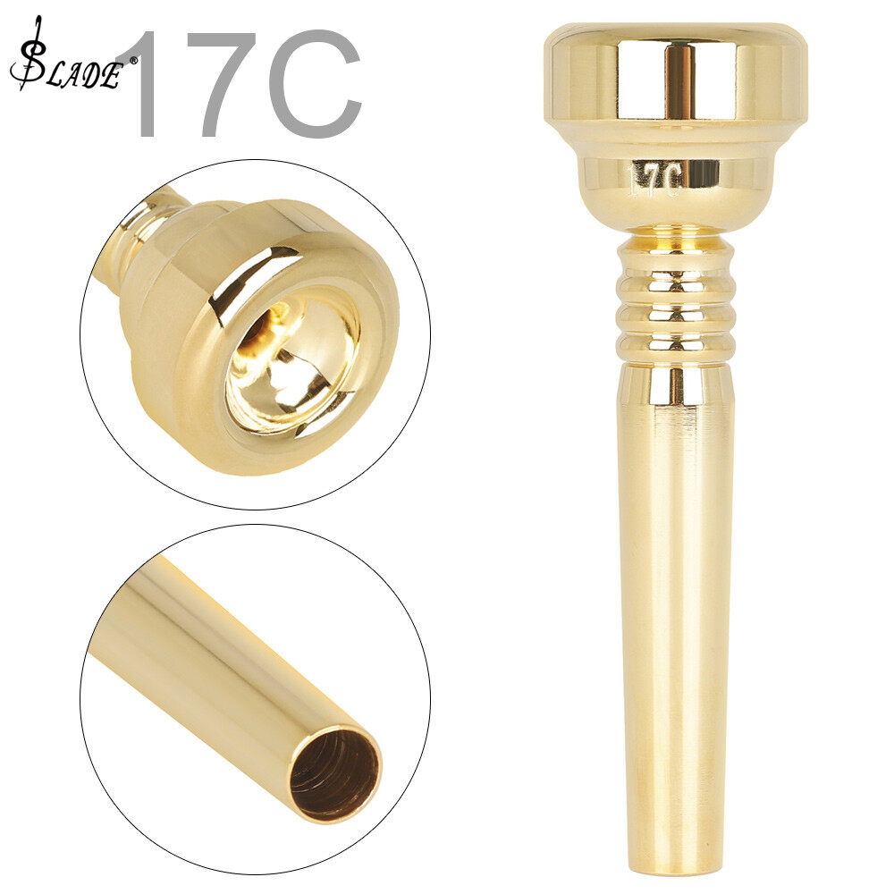 SLADE 17C Trumpet Mouthpiece Brass Gold Plated Professional Trumpet Mouthpiece with Rich Tone
