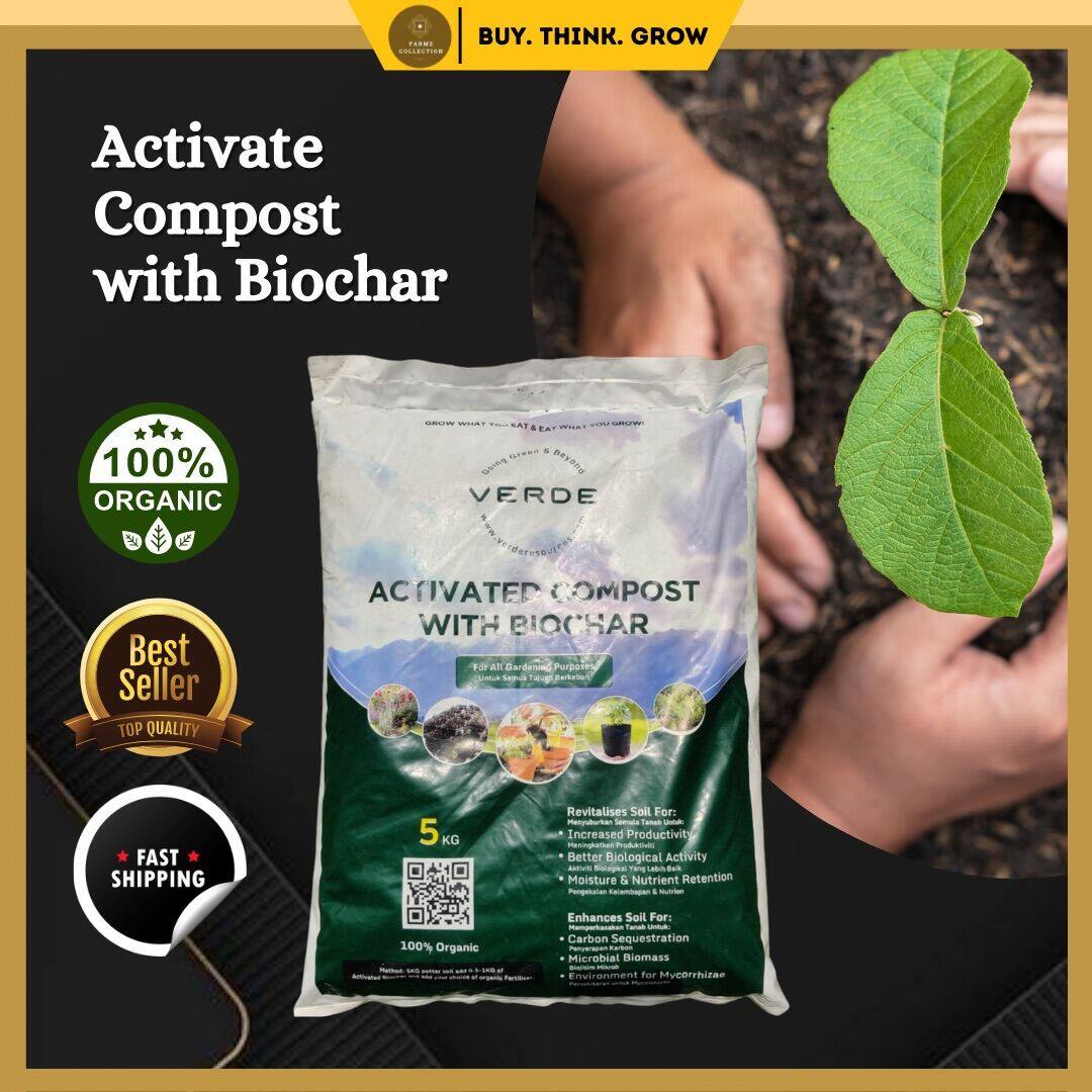 Tanah sihat untuk tanaman| Activated Compost With Biochar | Lazada