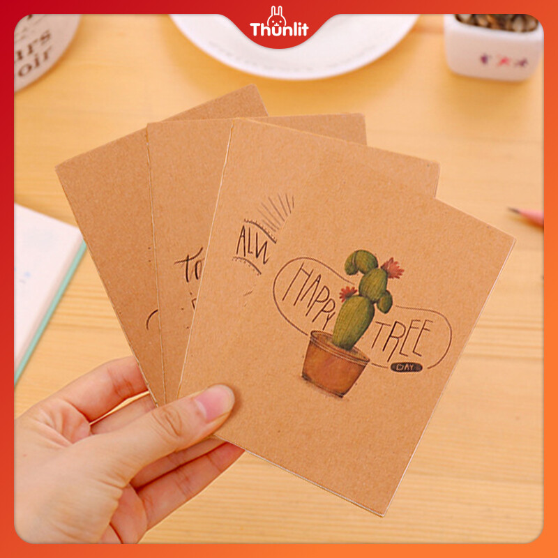 Thunlit túi nhỏ notepad trống Unlined số lượng lớn bán buôn Retro dễ thương Mini giấy kraft máy tính xách tay đồng bằng