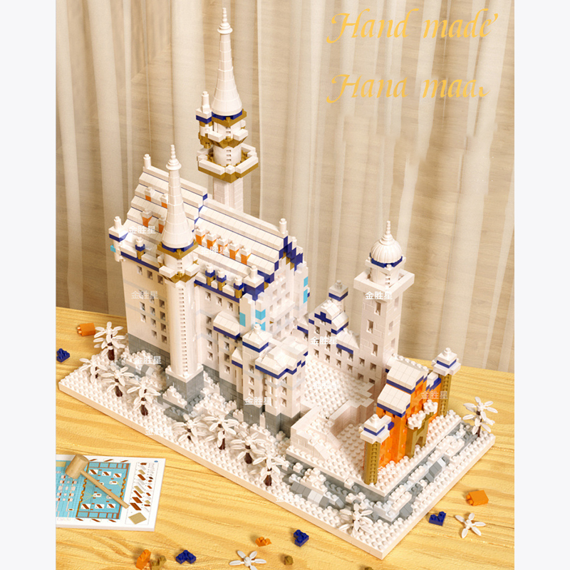Geniteen Building Block Set, Famous Architecture Model Building Blocks Neuschwanstein Castle Creative Micro Building Blocks,toy for kids