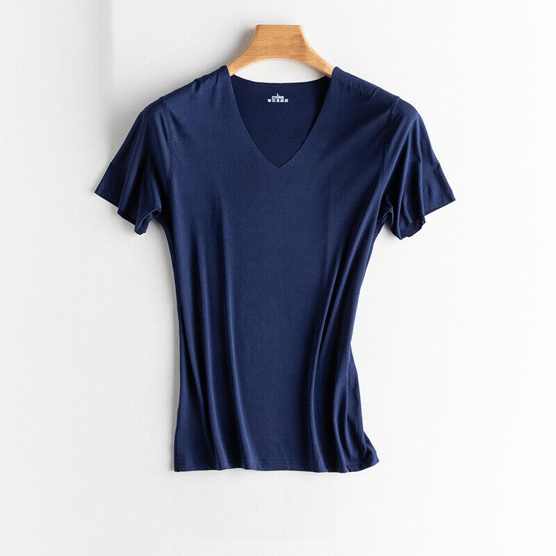 ASRV Men's V-neck short-sleeved T-shirt ice silk thin section slim-fit T-shirt weather hot wear sports wear bottoming shirt not afraid of sweating men's T-shirt