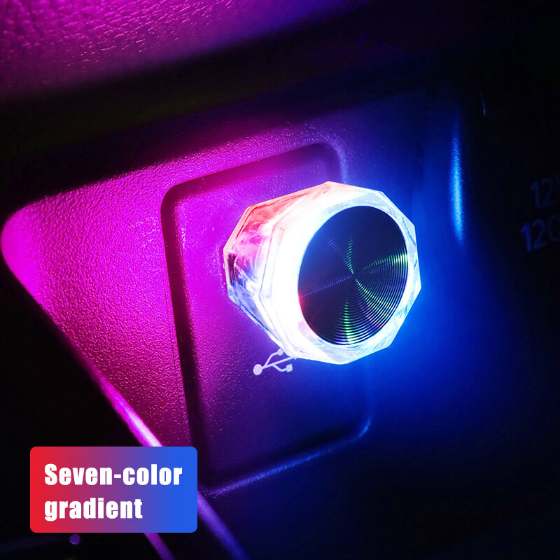 Seametal mini car usb atmosphere light led auto interior decorative lamp 5v ambient lights car styling