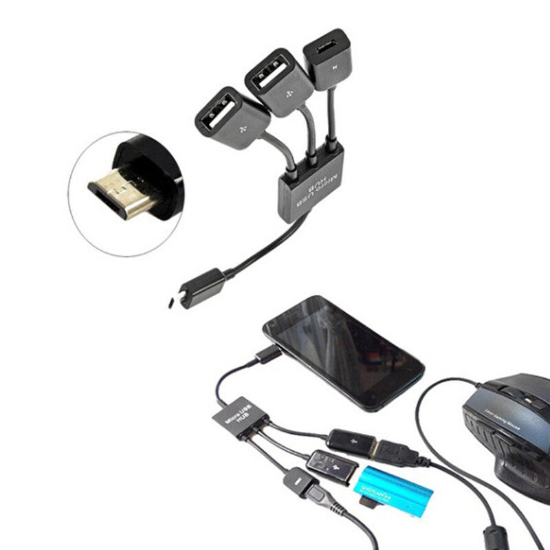UNI [Ready Stock]3/4Port Micro USB Data Power Charging OTG Hub Cable For Android Tablet Phone