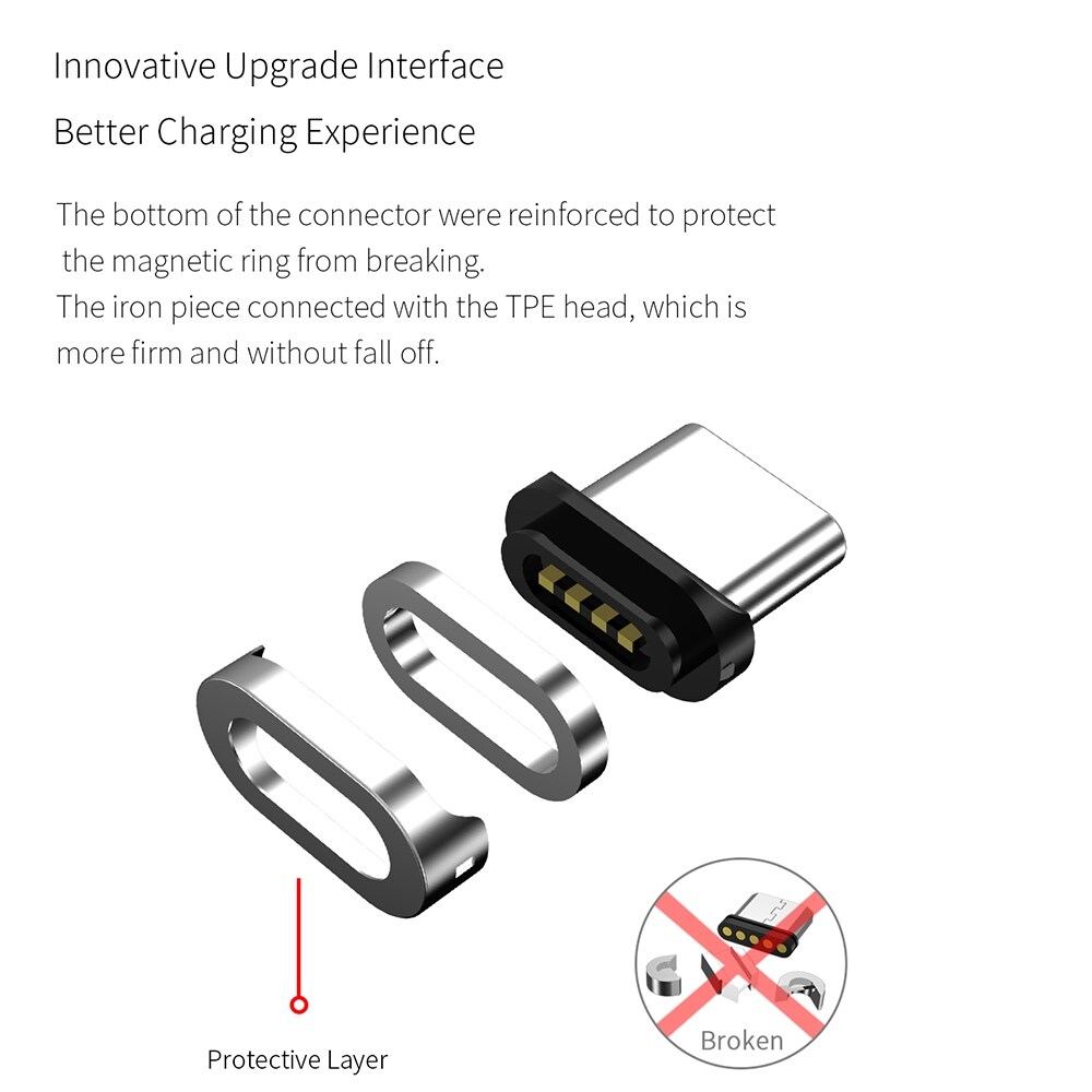 [HOT W] WSKEN X2 Magnetic Charging for iPhone Magnetic Cable USB Type C Cable 3A Charger Micro USB Cable Type C USB C Cable Wire Adapter