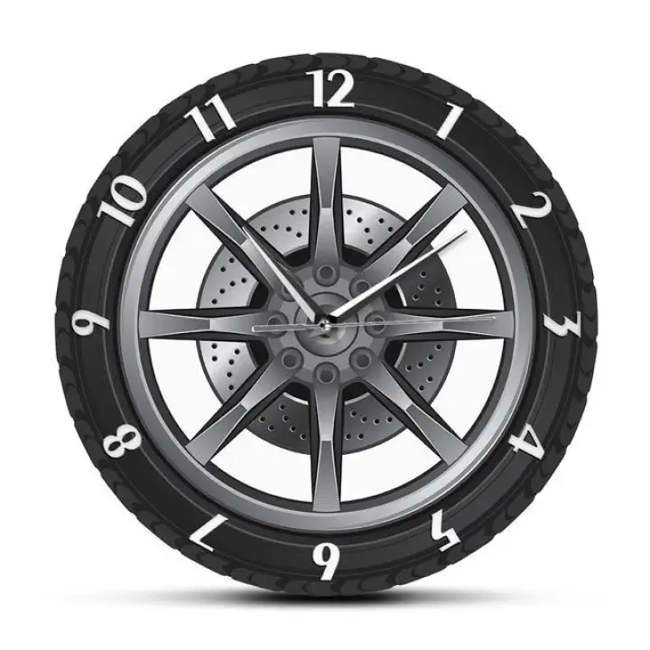Car Service Custom Name Clock Repair Tire Wheel Vintage Cool Wall Work Mechanic Gift Room Decorative