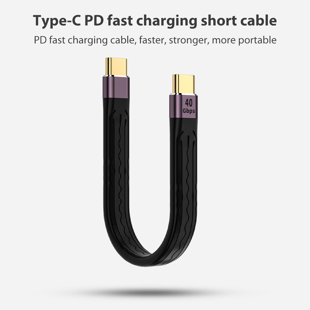 Lightweight USB 4.0 Gen3 Type C Male/Female to Type C Male Flexible Data Cable 40Gpbs 100W