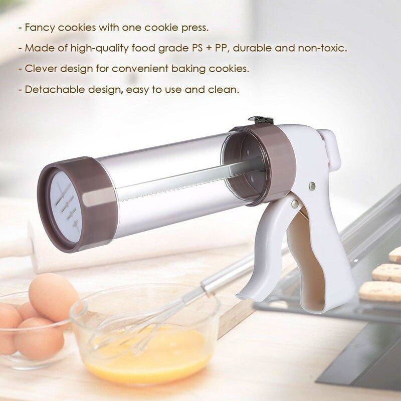 Multifunctional Cookie Mold with 6 Icing Tips Biscuit Press Tool Kitchen Desserts Bread Pastry Baking Tools Cutter DIY Food Cake Template