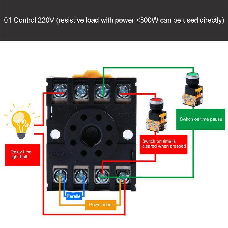 AC/DC 12V 24V 220V 380V DH48S-S Programmable Digital time relay cycle control Time Delay Relay Socket with Base