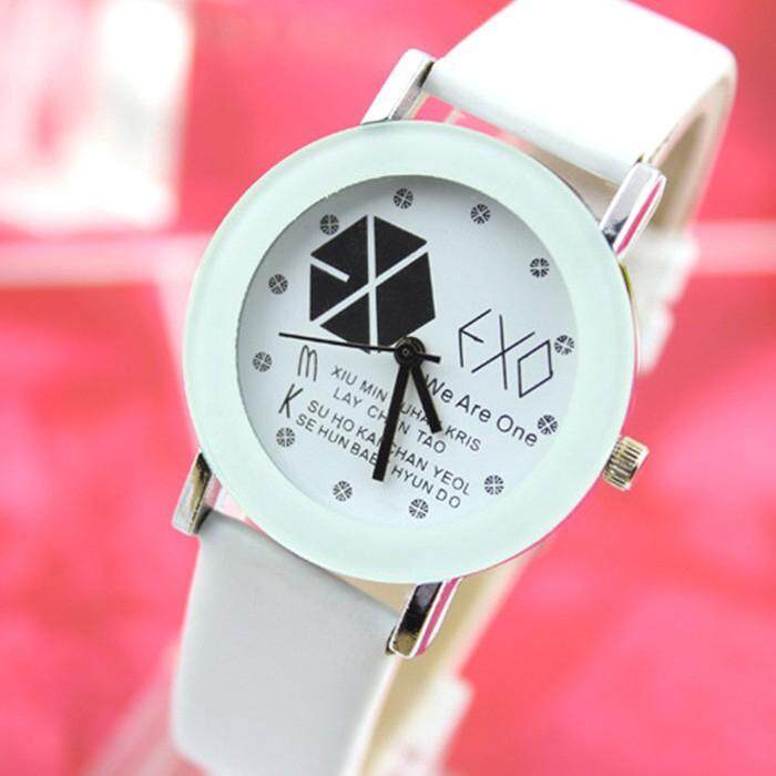 Boss Mall EXO Jam Tangan Berpasangan Fashion Korea Klasik Sederhana Hitam dan Putih Warna Watch