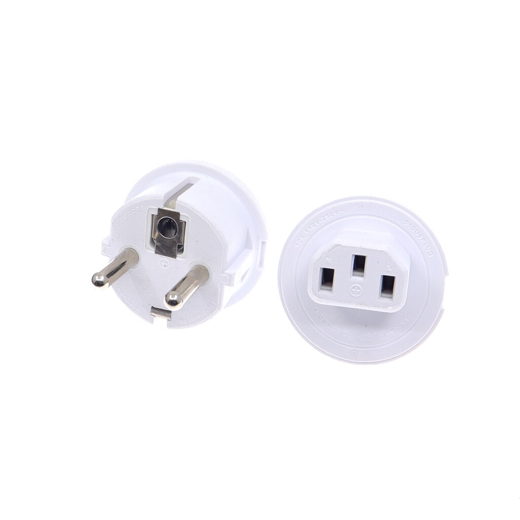 EU CEE77 Power Cable Plug Adapter European Plug to IEC320 C13 Adapter Plug for C14 Interface, Schuko Plug to Desktop Adapter Converter