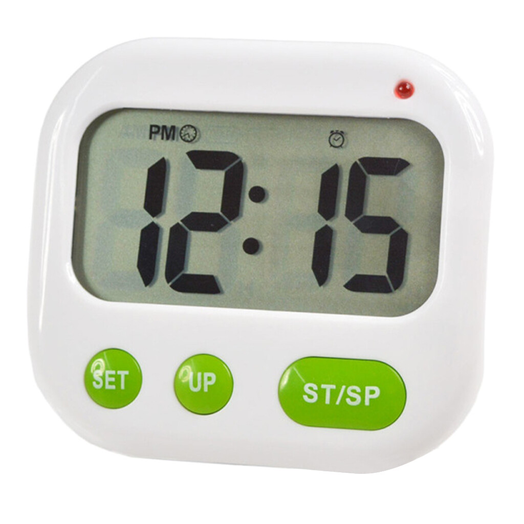 Alarm Clock Digital LCD Vibration Clock Battery Operated Modern Portable Timer Clock with Backlight Compatible for w/ Ho