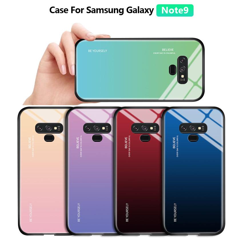 Hontinga For Samsung Note 10 Case Luxury Aurora Rainbow Casing Gradient Series Case Shockproof Tempered Glass Phone Cases Back Cover