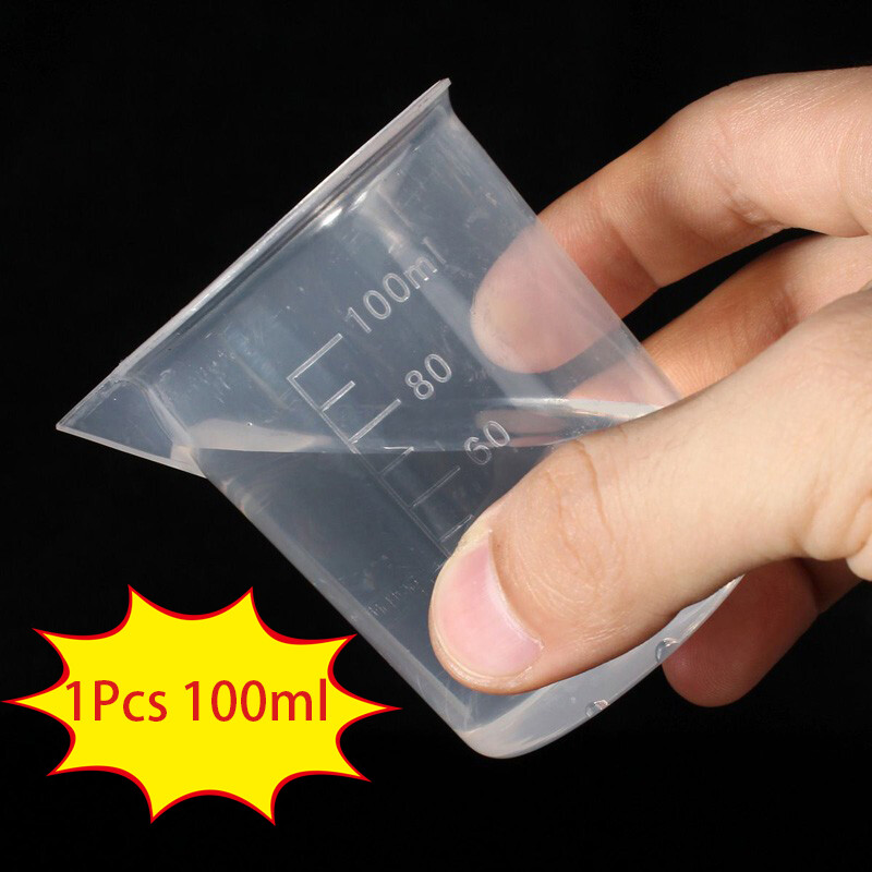 100ml Measuring Cup Baking Tools Transparent Plastic Capacity Container with Scale Thickened Measuring Cup for Laboratory Kitchen Tools