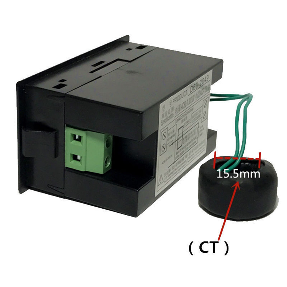 Aideepen Vôn Kế Màn Hình LCD AC 200V-450V Chính Thức/Ampe Kế/Điện Áp/Ampe/Công Suất/KWh Đồng Hồ Đo Điện Áp, Dòng Điện Và Công Suất 100A CT, Màn Hình LCD Bốn Màn Hình LCD