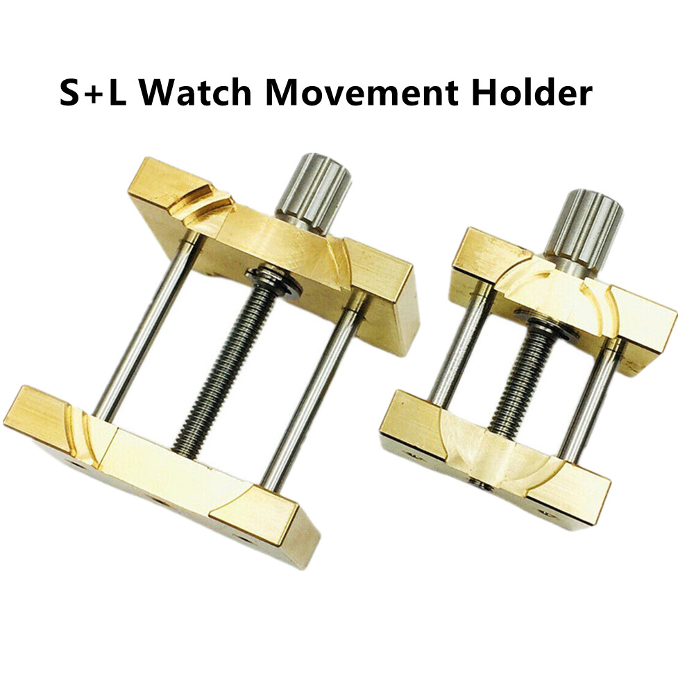 2 Pieces Brass Watch Movement Clip Holder Fixed Base Repair Tool