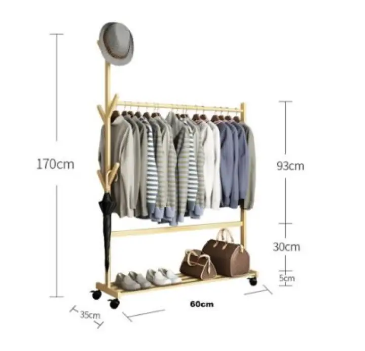 Modern Hanging Cloth Rack Solid Coat Hanger With Wheels Simple Minimalist Storage Diy Hanging Cloth Rack Solid Coat Hanger