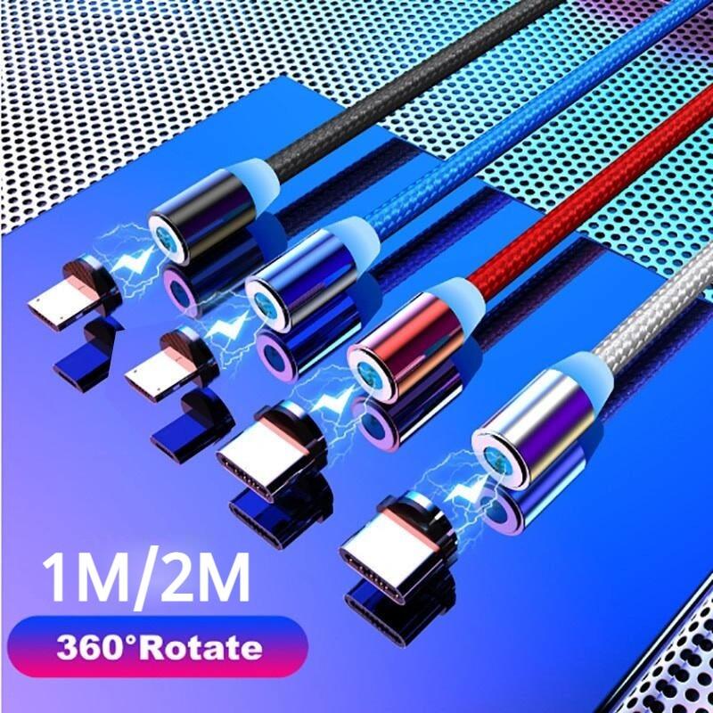 Magnetic usb cable fast charging usb type-c cable led magnetic charger data charge micro usb for samsung s10 for xiaomi for huawei