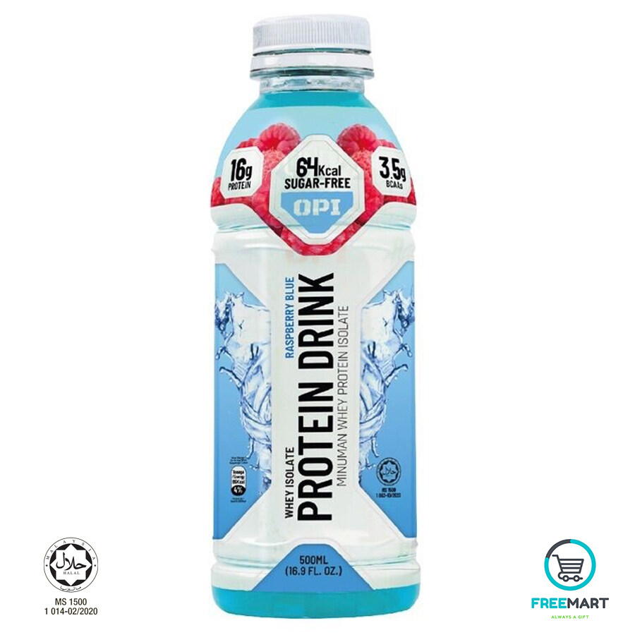 OPI Protein Whey Ready to Drink 500ml HALAL status GMP HACCP! Zero Sugar added and 0 FAT 16 g