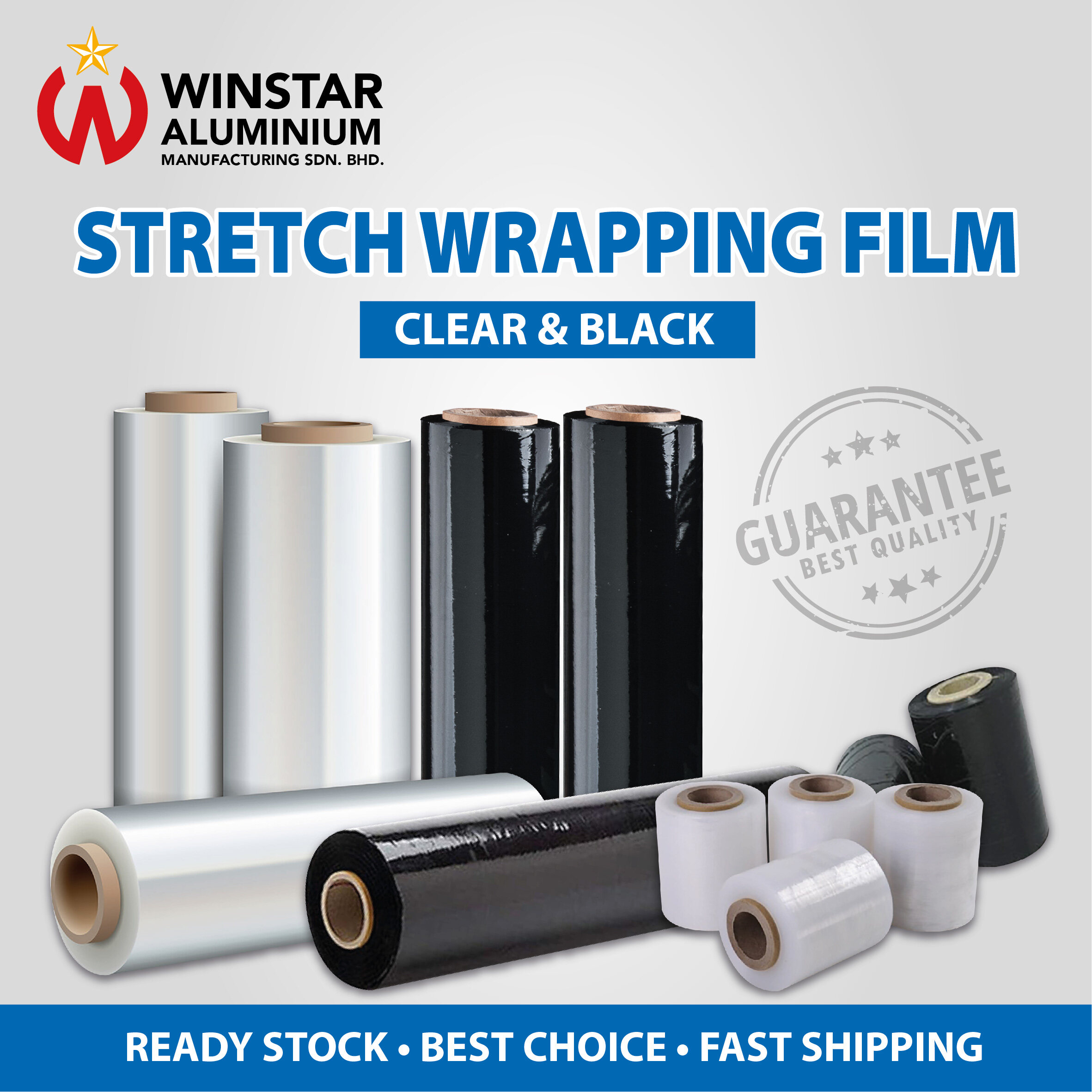 READY STOCK Stretch Wrapping Film 100MM 4 Inches X 220G X 23Micron 19-500-inches-long-plated-steel-with-2-500-inches-of-thread-length-on