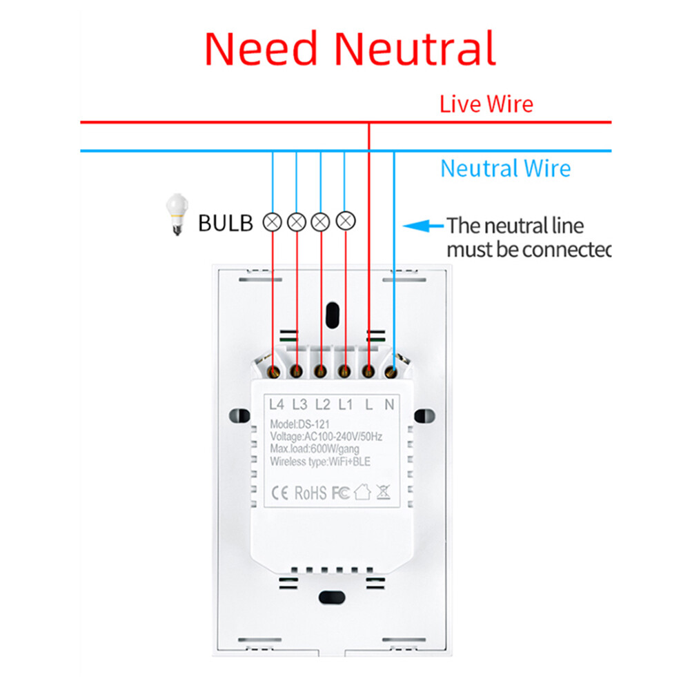 Tuya Công Tắc Bảng Thông Minh Công Tắc Thông Minh Wifi Phiên Bản Không Cháy Công Tắc Nhà Thông Minh Bảng Điều Khiển Từ Xa Tuya/Ứng Dụng Smart Life Hoạt Động Với Alexa Goo Gle Home