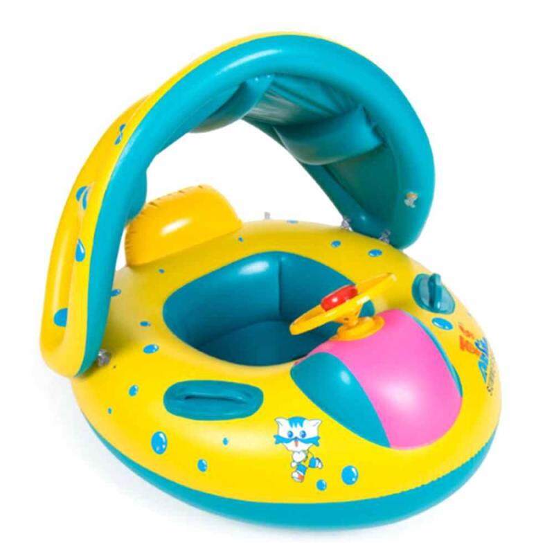 XJING PVC Baby Inflatable Sitting swimming circles Summer Swimming Rings Sunshade Baby Seat Floating Rings Water Toys Singapore