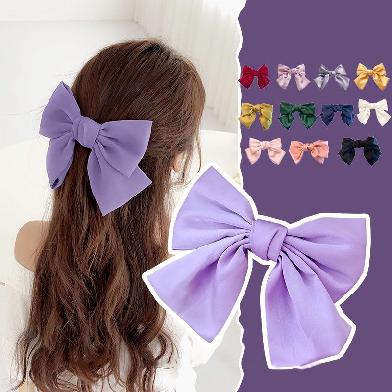 Fashion Large Ribbon Bow Hair Clip