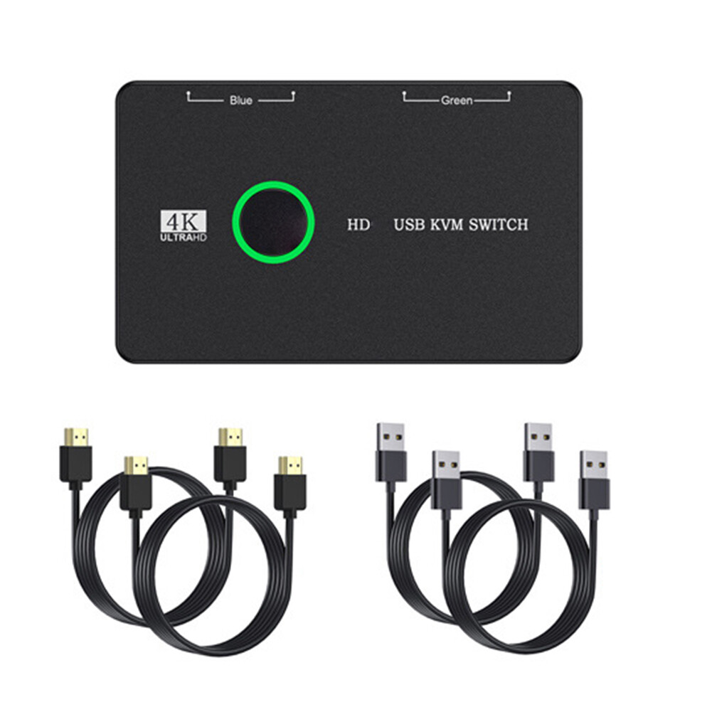 KVM Switcher Display KVM Hub Adapter Equipment USB KVM Selector for 2 PC Sharing