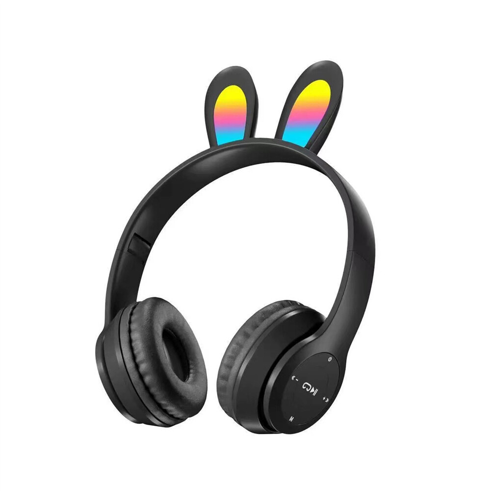 VSVGFD Tai Nghe Mèo Thỏ P47R Tai Nghe Bluetooth Không Dây Tai Nghe Tai Mèo Thỏ Tai Nghe Kucing Tai Nghe Dễ Thương Có Đèn Led