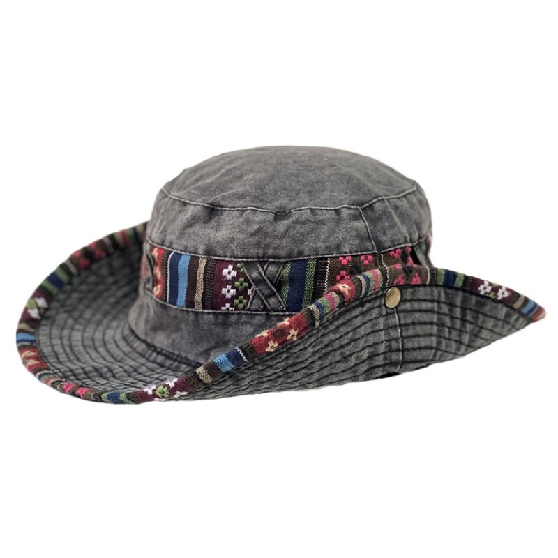 Vintage denim bucket hat Cowboy hat outdoor mountaineering hat sunshade hat
