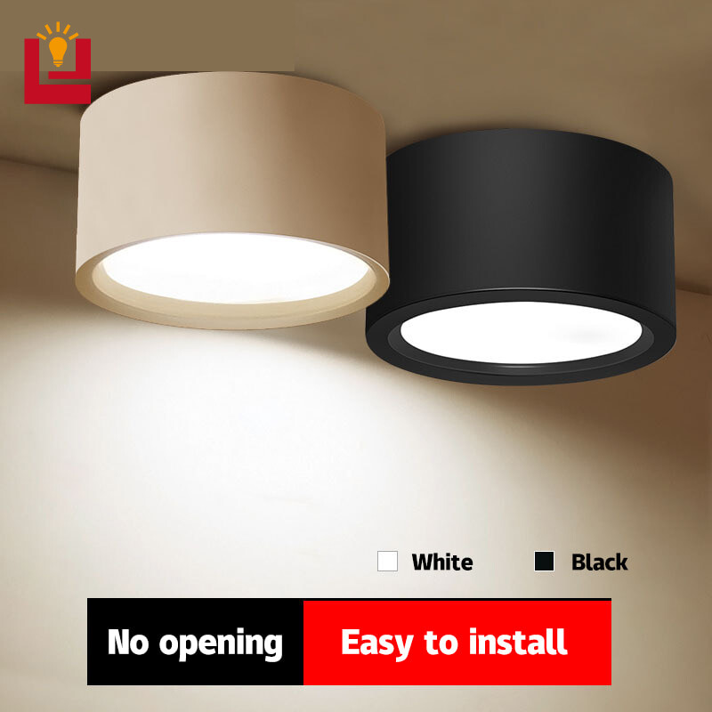 B&B Led Ceiling Light Surface Mounted Downlight Household Small Spotlight Led Light For Room Decoration Warm Light 3000k 220v5/7/12/16/18w Room Spotlight Bedroom Light Aisle Lights