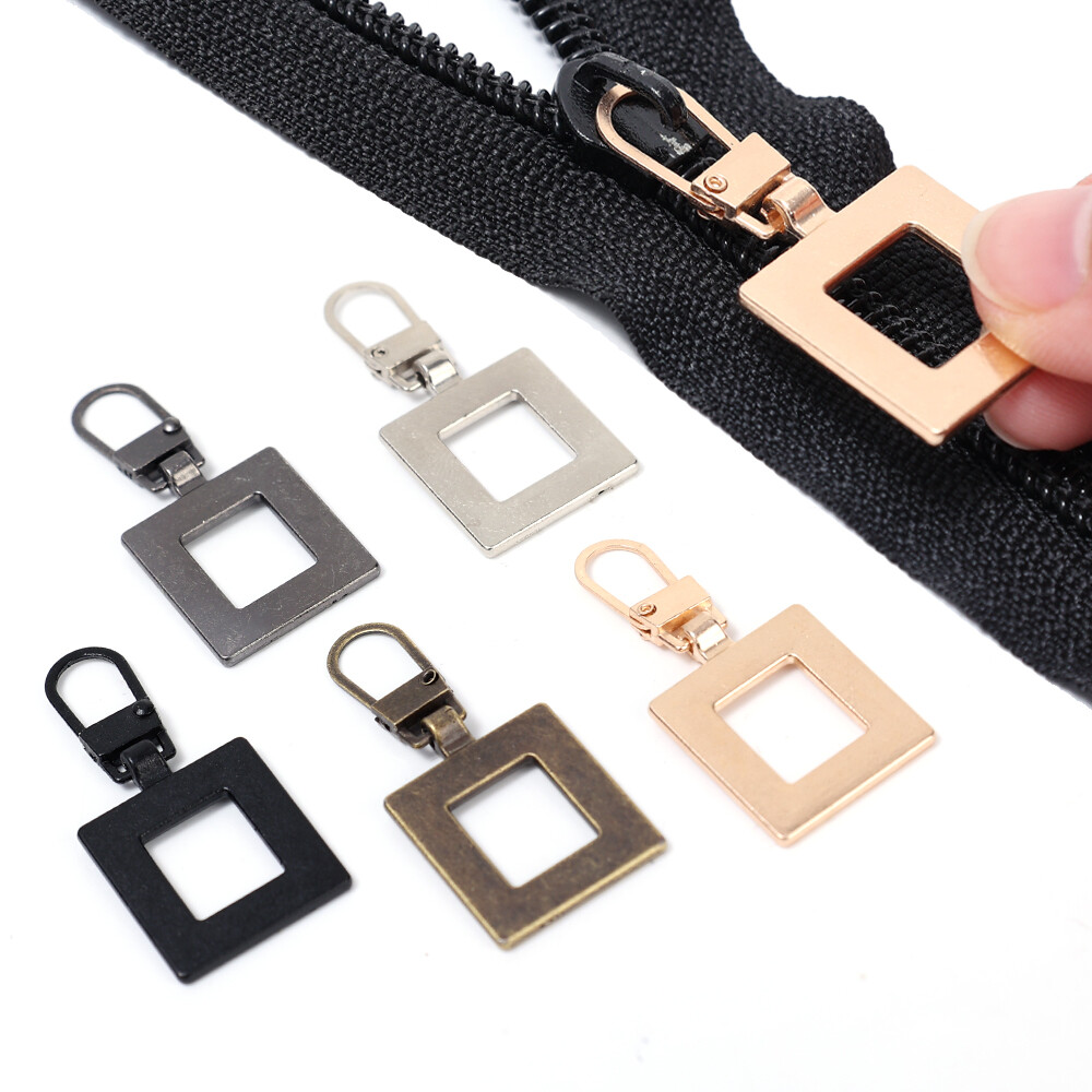 5Pcs Khóa Kéo Kim Loại Kéo Thay Thế Có Thể Tháo Rời Dây Kéo Thanh Trượt Kéo Tab Bộ Đồ Nghề Điện Cho Quần Áo Áo Khoác Tự Làm Thủ Công MaY Đầu Zip