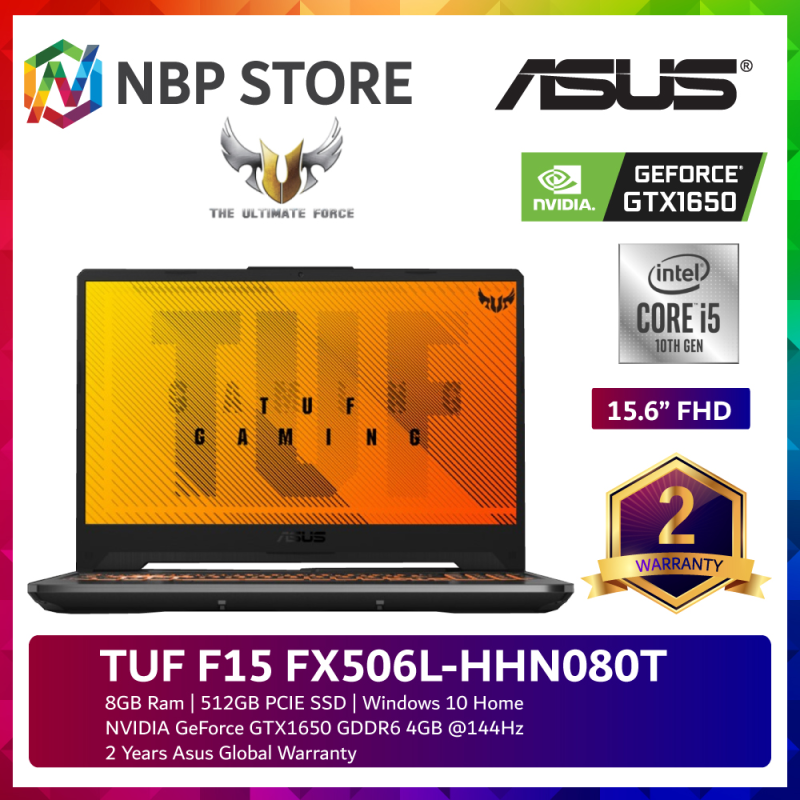 Asus TUF F15 FX506L-HHN080T 15.6 FHD 144Hz Gaming Laptop ( i5-10300H, 8GB, 512GB SSD, GTX1650 4GB, W10 ) Malaysia