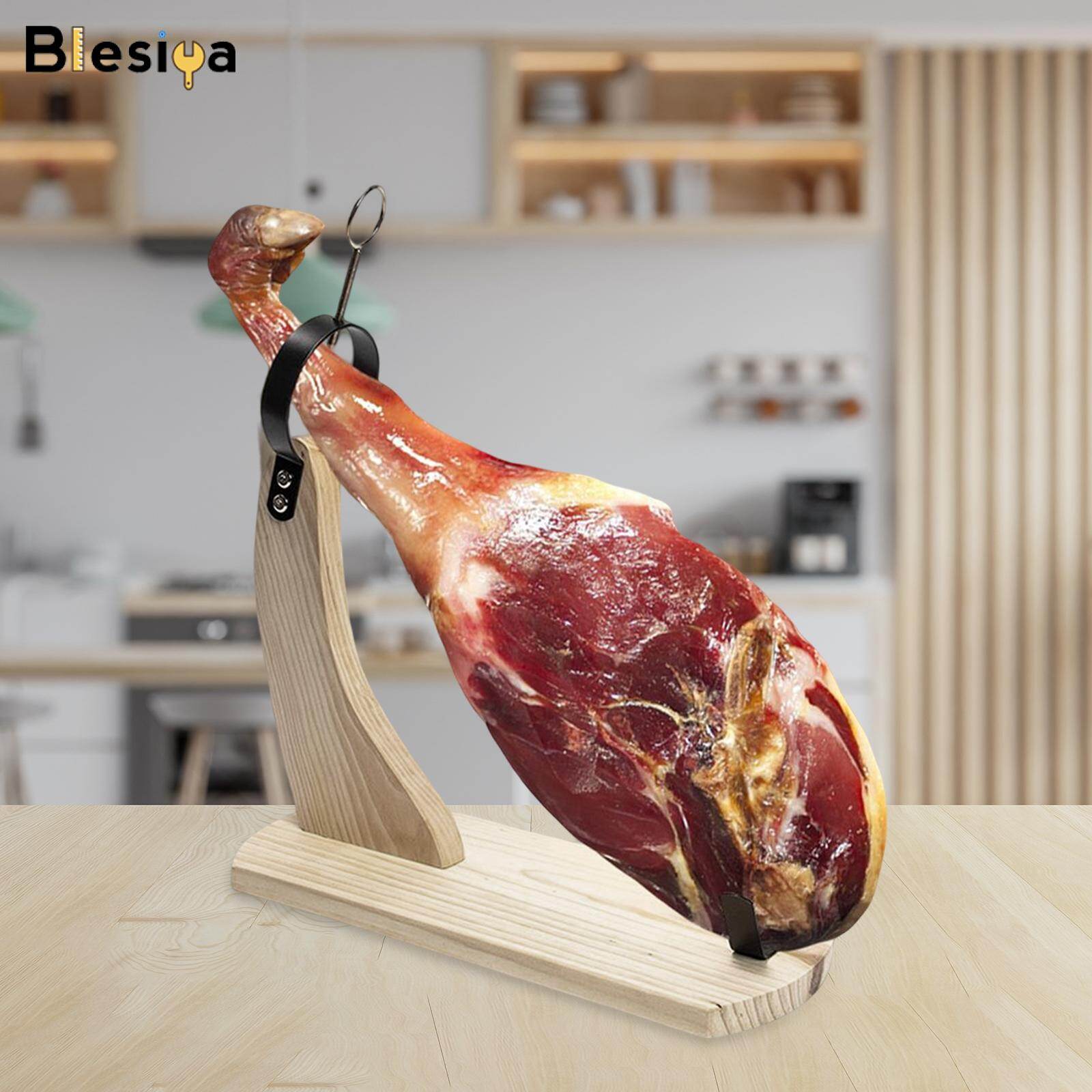 Blesiya Ham Stand Stable Kitchen Accessories Ham Cutter Rack for Slicing Acacia