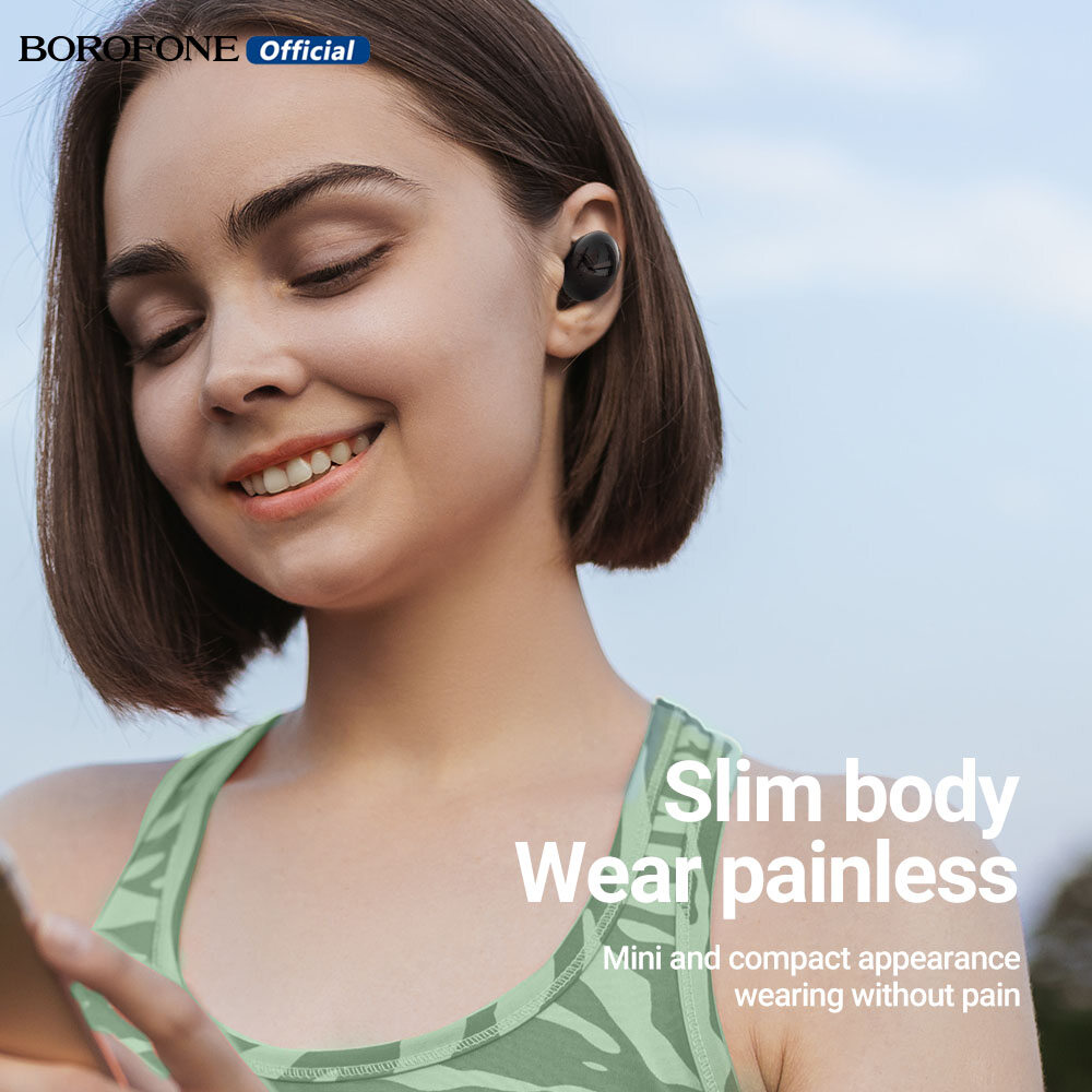 BOROFONE BW21 TWS Earbuds Wireless Headphones Bluetooth Headset BT 5.3 With Microphone Touch Control HD Stereo Sports earphone For iOS Android Xiaomi Huawei Oppo Vivo Sumsung Phone Universal Headphones
