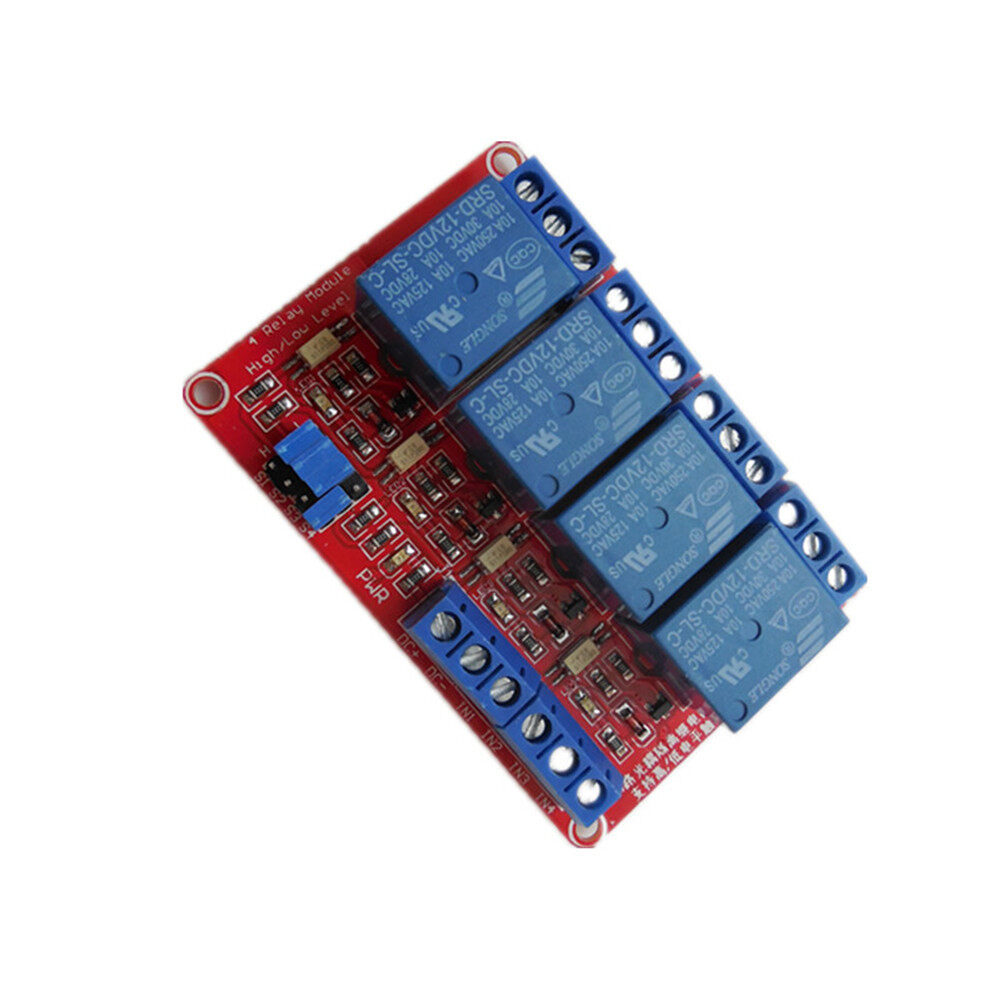 diymore Mô-đun chuyển tiếp đường dây 4 kênh với cách ly optocoupler hỗ trợ kích hoạt cao và thấp 12V