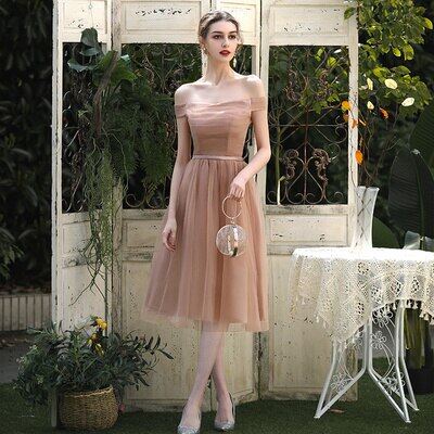Jodie New Arrival Women Princess Bridesmaid Dresses Bride Guest Tulle Lace Up Wedding Party Gown