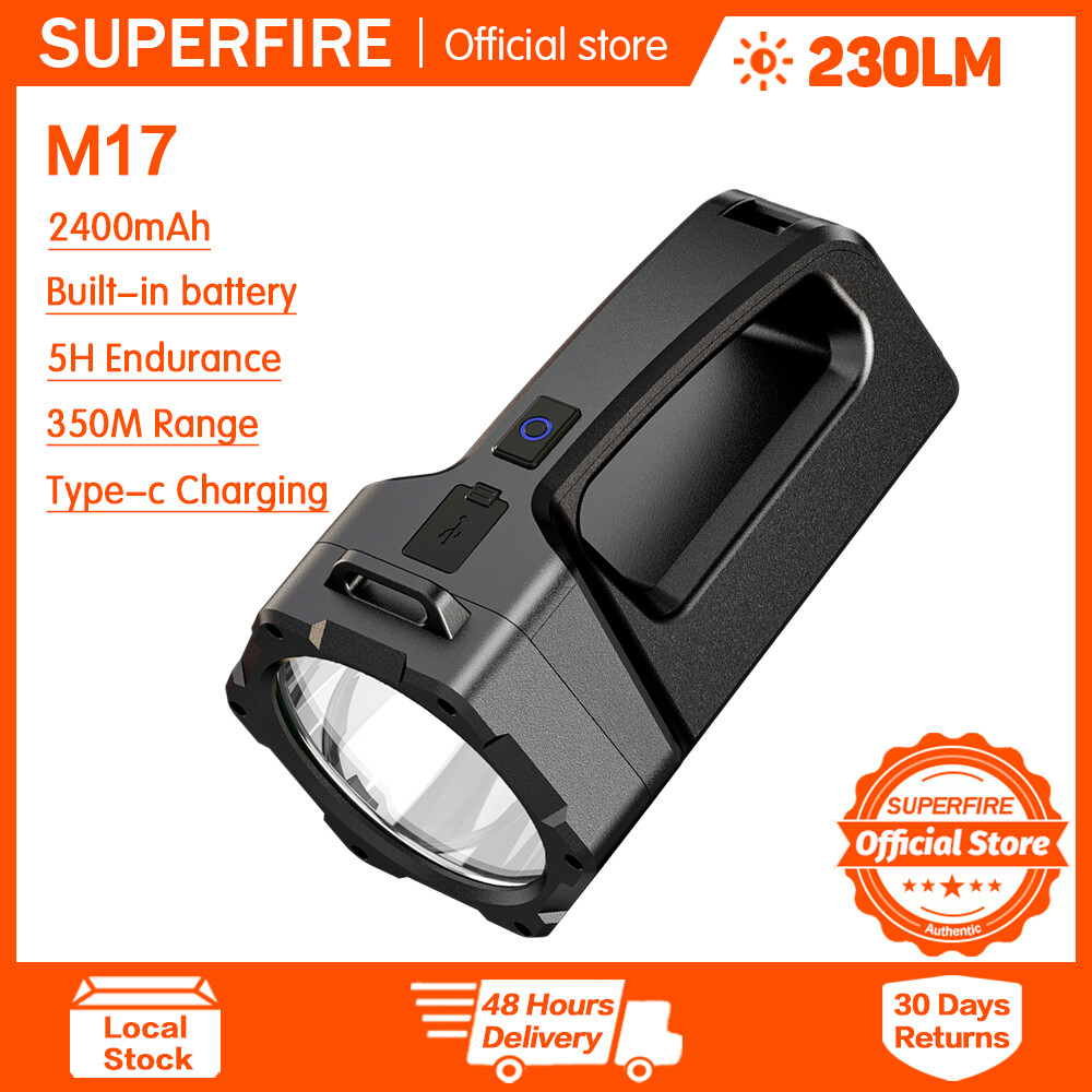 SUPERFIRE M17 LED Flashlight Rechargeable Multifunctional Searchlight Outdoors M17-A Super Bright Torch Waterproof