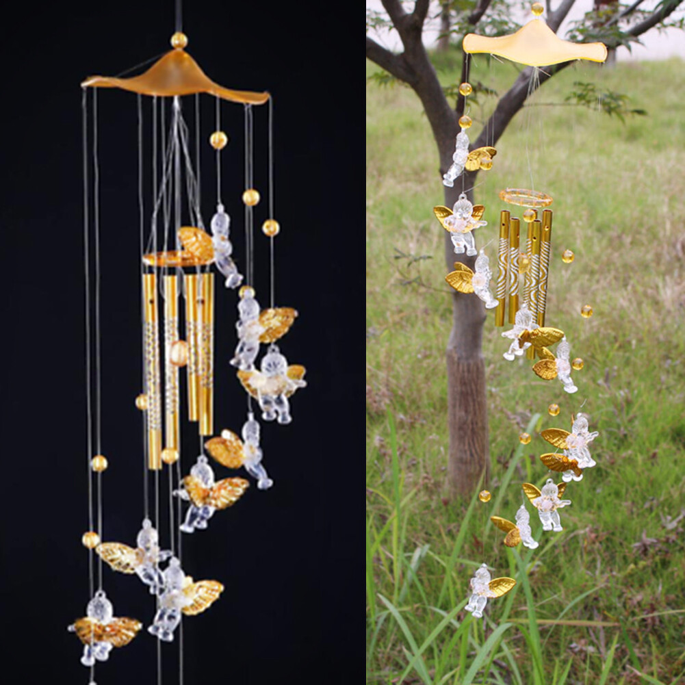 Garden Love Angel Cupid Wind Chime Tube Hanging Ornament House Warm Gift Home Decor