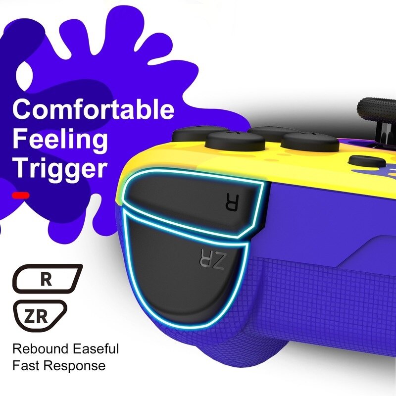 Bộ Điều Khiển Không Dây IINE Splatoon Độc Quyền Hỗ Trợ Đánh Thức Hỗ Trợ NFC Amiibo Tương Thích Nintendo Switch/Switch Lite/Switch OLED