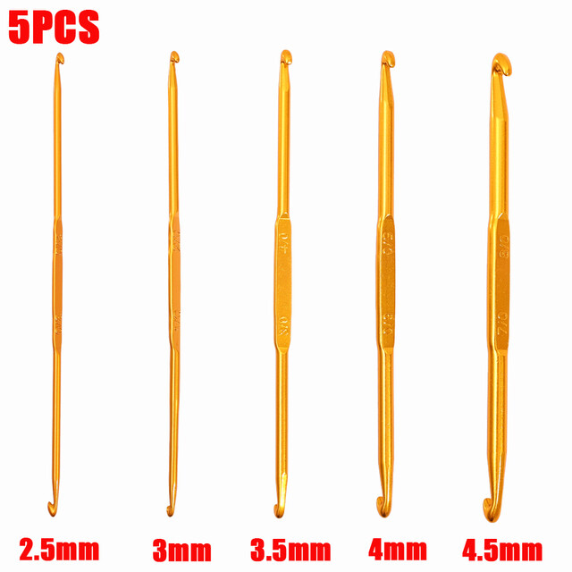 Polocat 6mm Aluminum Crochet Hooks Knitting Needles Handmade Apparel DIY Crafts Tool Crochet Needles Set for Sewing Knitting Accessories