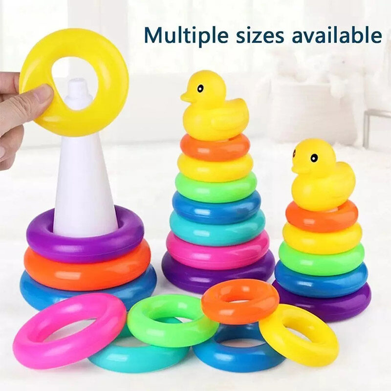 IQANGEL Bé Câu Đố Phát Triển Trí Thông Minh Cầu Vồng Tháp Bẫy Xếp Chồng Vui Vẻ Sớm Giáo Dục 0-1-2 Năm Tuổi Bé Cốc Đồ Chơi
