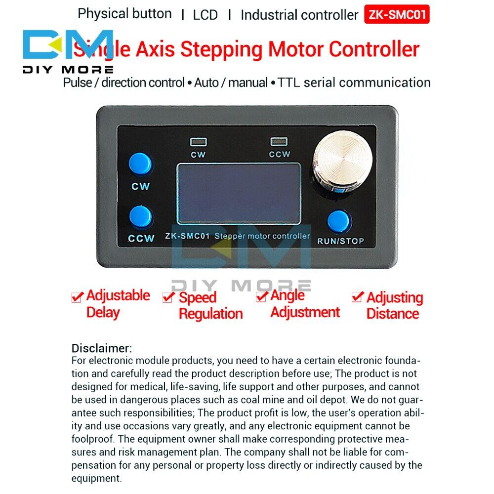 diymore Bộ Điều Khiển Động Cơ Bước SMC01 42 57 Bảng Điều Khiển Tốc Độ Xung Góc Ngược Và Tích Cực Điều Khiển Động Cơ Truyền Thông Nối Tiếp PLC Lập Trình