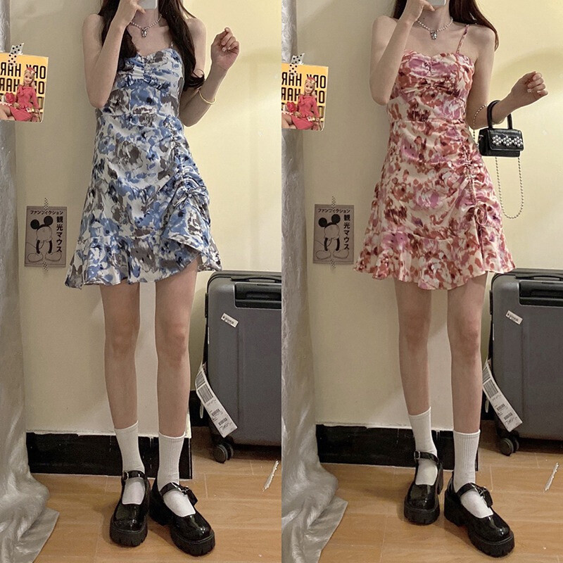 Đầm cổ yếm hoa mỏng cho nữ
